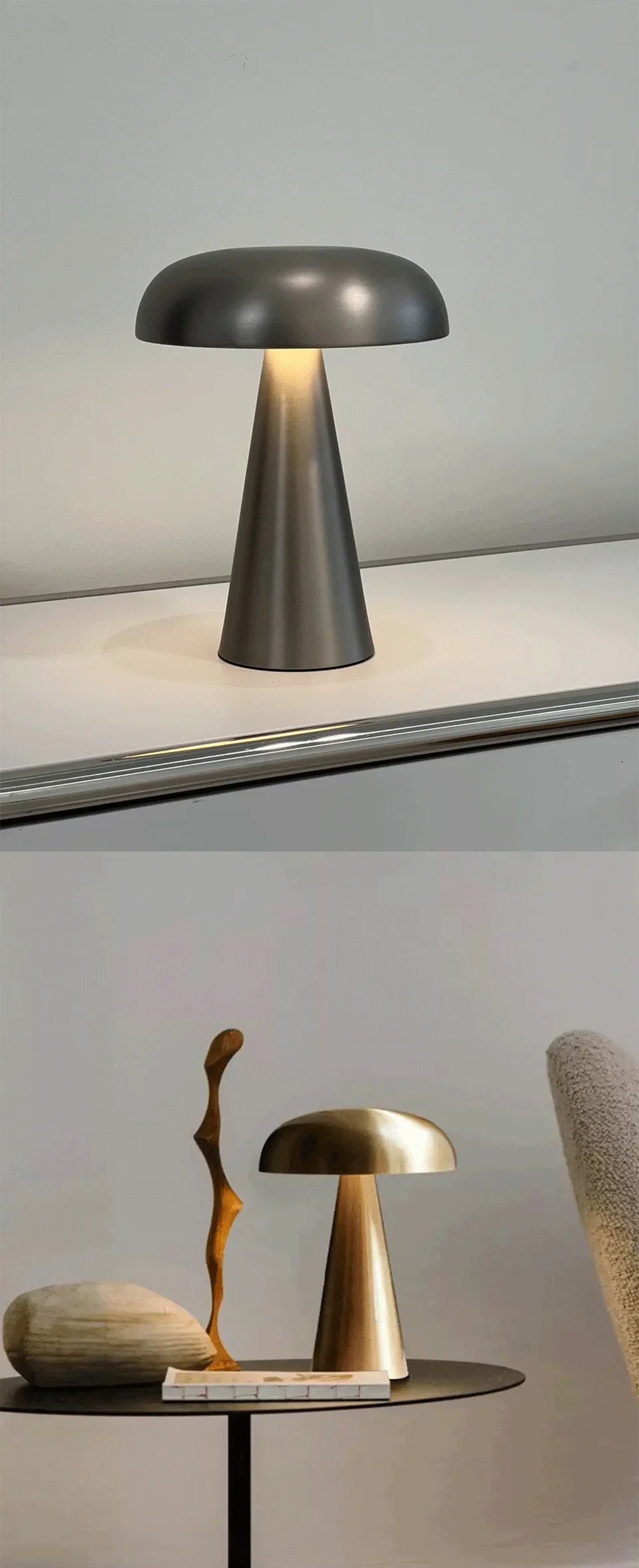 Mushroom LED Table Lamp Touch Sensor Rechargeable