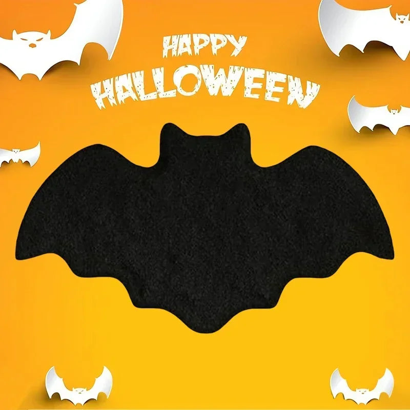 VIKAMA Black Spider Web Halloween Rug Bath Mat