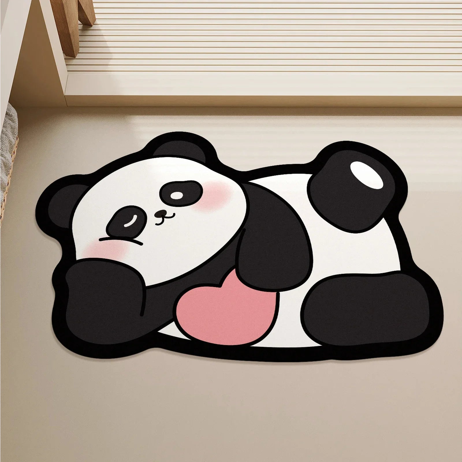 VIKAMA Non-Slip Panda Carpet for Bathroom and Living Room