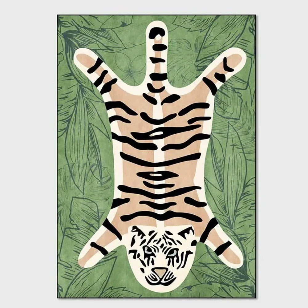 Pink Leopard Print Area Rug for Bedroom and Living Room