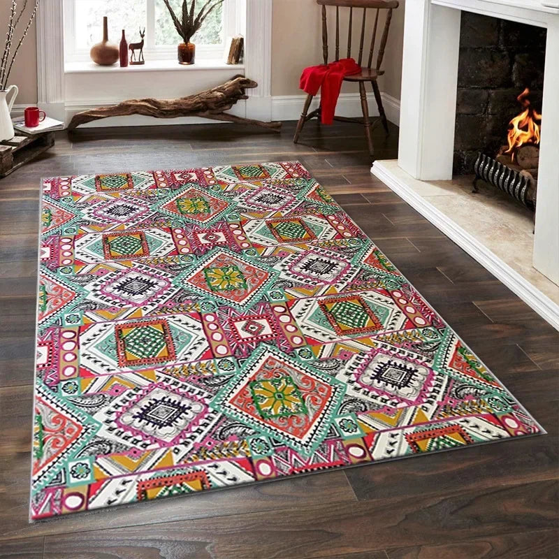 VIKAMA Bohemian Vintage Art Deco Rugs for Living Rooms