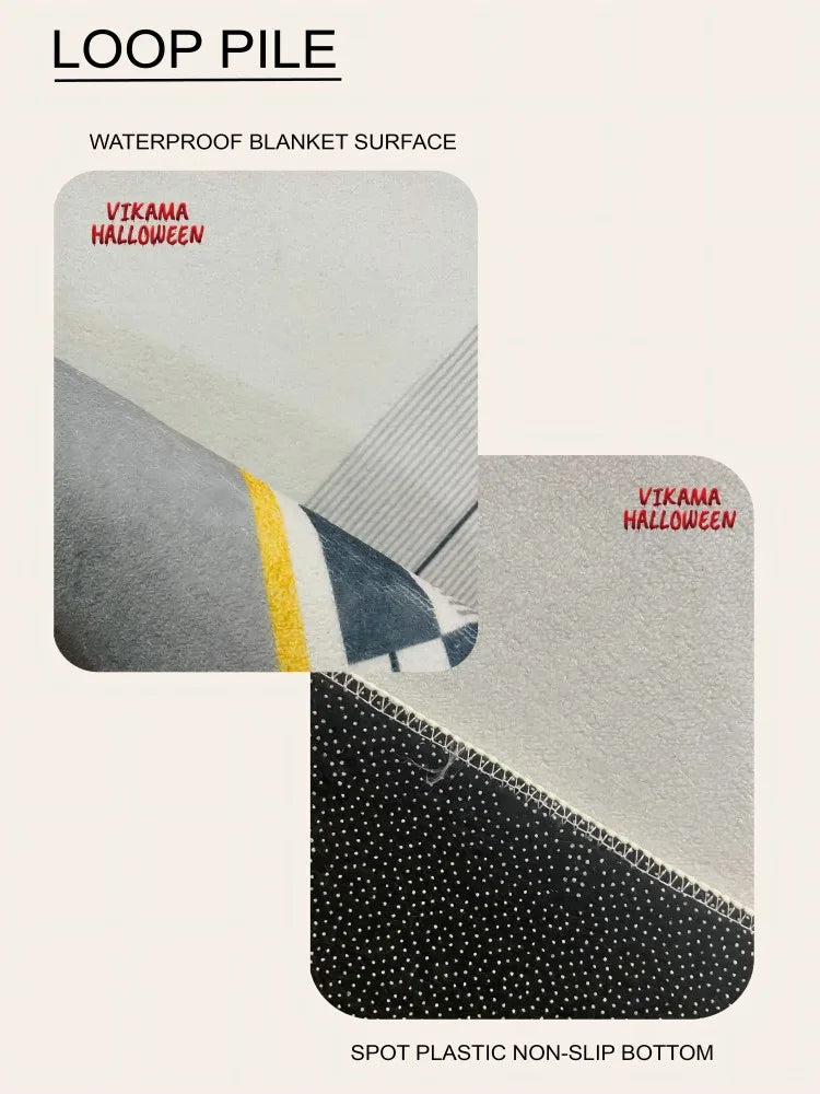 VIKAMA Striped Polyester Carpet for Bedroom and Living Room