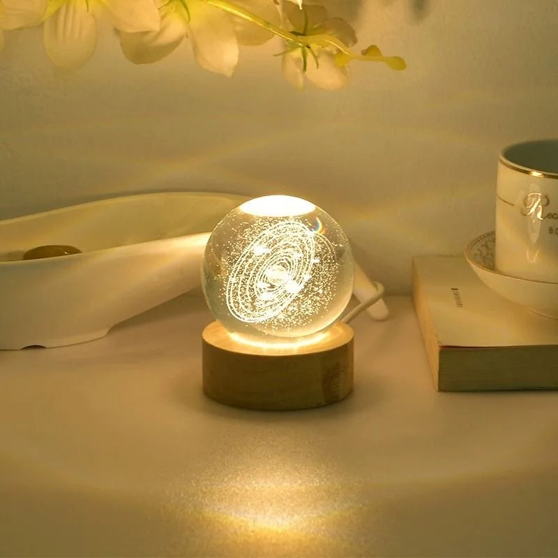 Crystal Ball Night Light Glass Sphere Birthday Gift