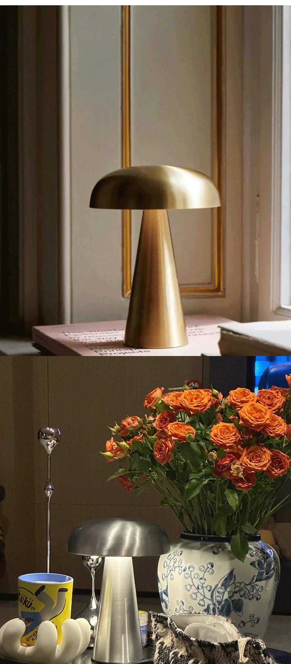 Mushroom LED Table Lamp Touch Sensor Rechargeable