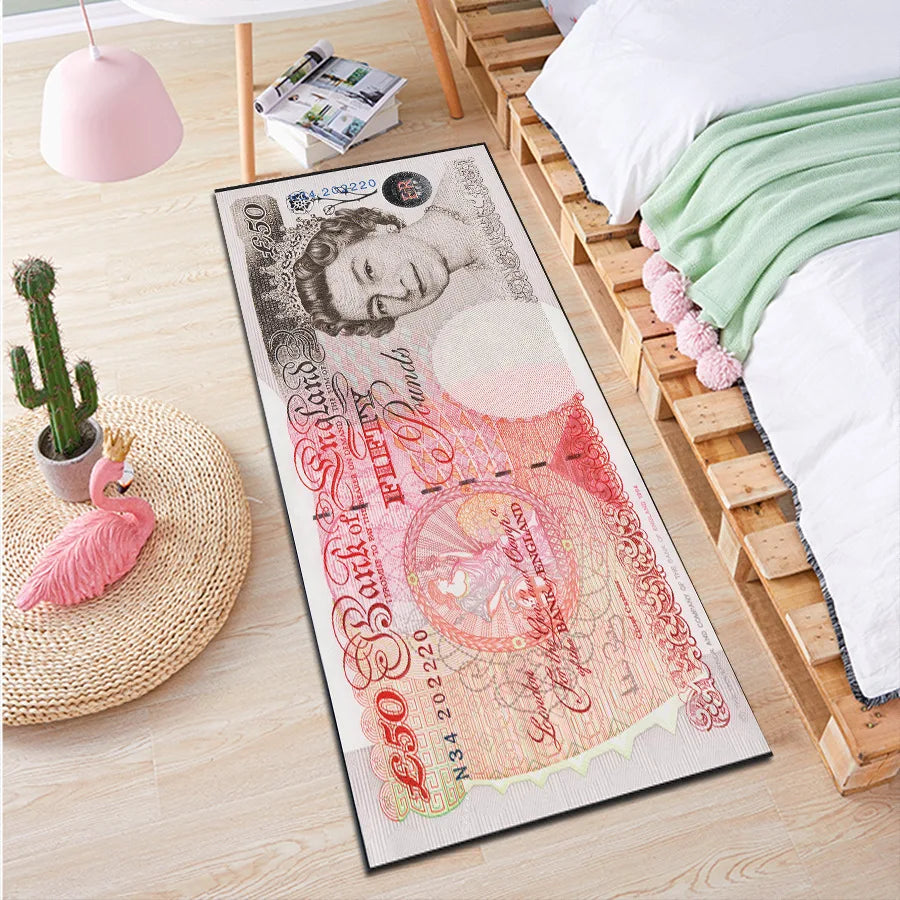 VIKAMA Non-Slip Polyester Bedroom Rug for Living Room
