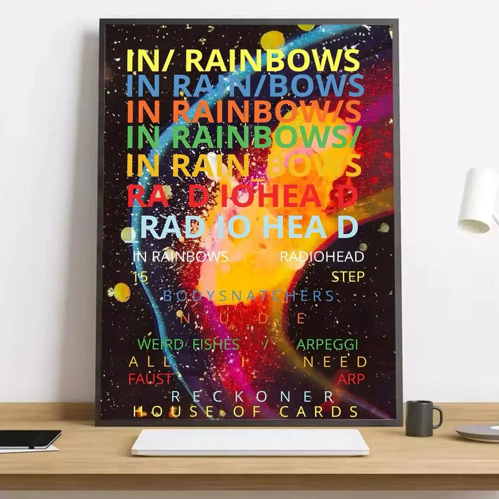 R-Radiohead Band Rainbow Canvas Poster for Home Decoration