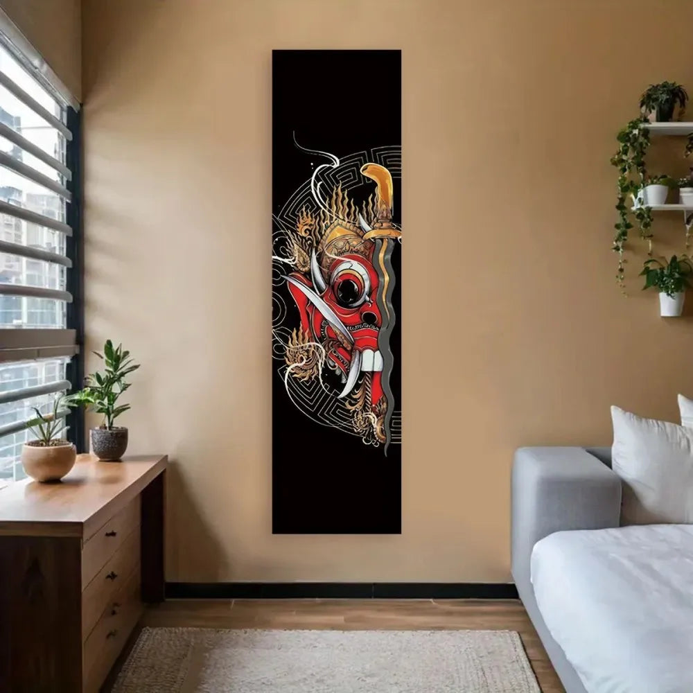 VIKAMA Japanese Wave Art Tapestry Red Sun Ocean Print
