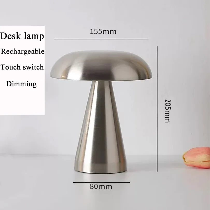 Mushroom LED Table Lamp Touch Sensor Rechargeable