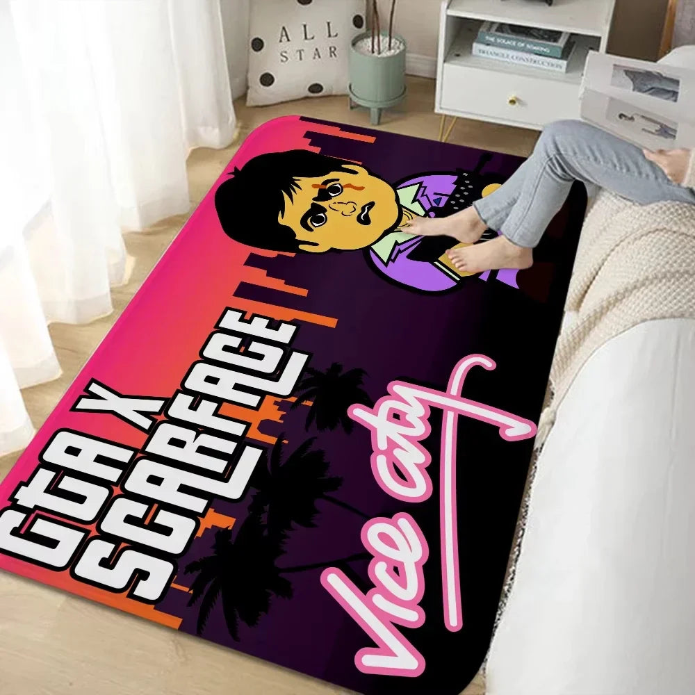 Scarface Design Polyester Area Rug for Living Room