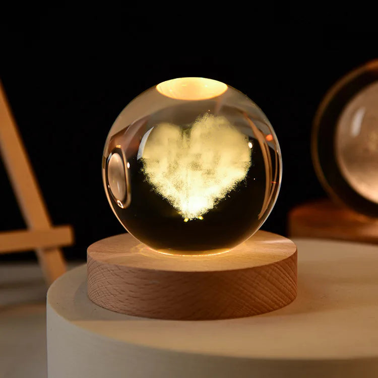 Crystal Ball Night Light Glass Sphere Birthday Gift