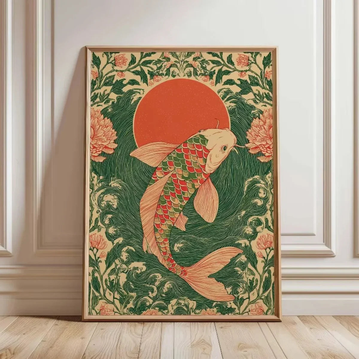 Japanese Koi Fish Canvas Print Art for Home Decor
