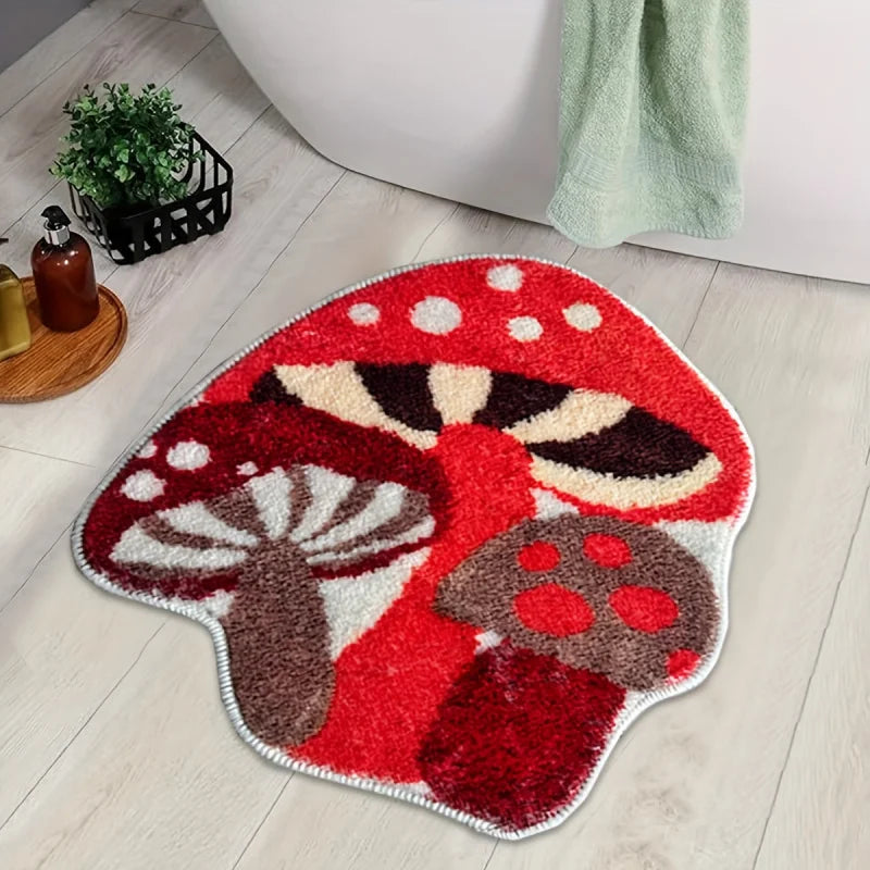 VIKAMA Mushroom-Shaped Rug for Bedroom Cozy Decor
