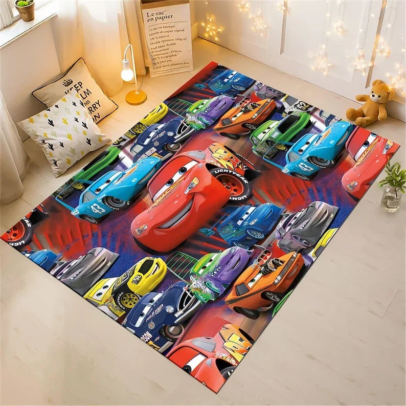 McQueen Cartoon Car Rug for Kids Room Decor