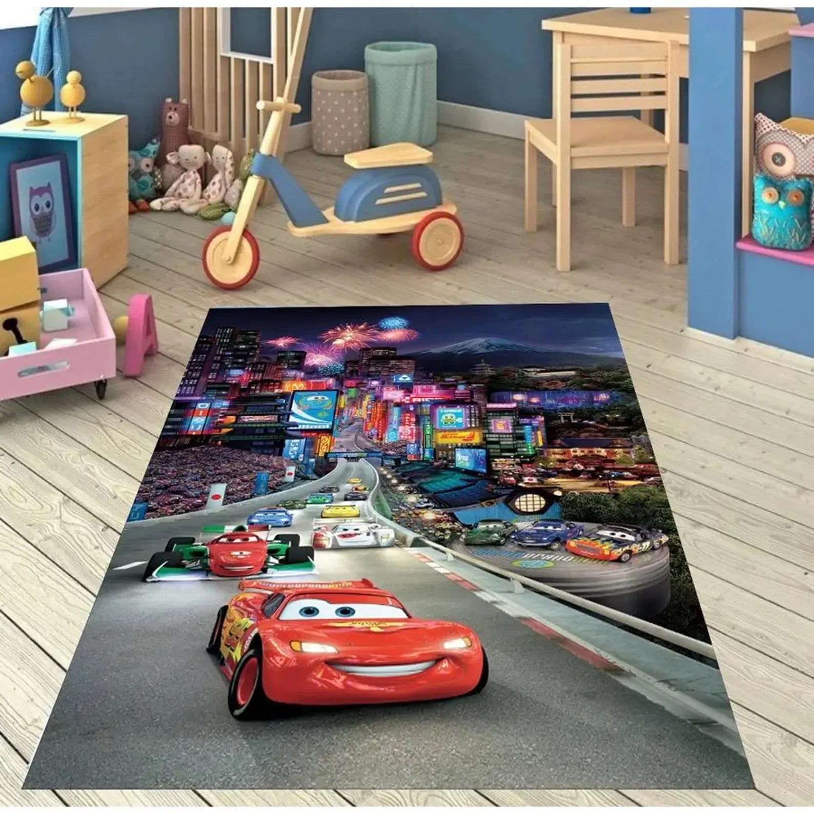 McQueen Cartoon Car Rug for Kids Room Decor