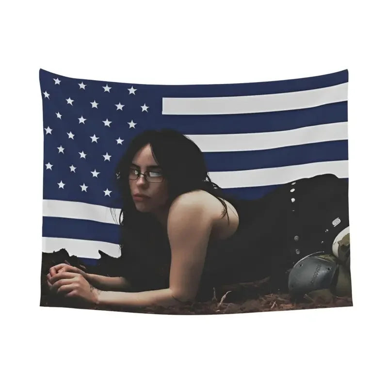 American Flag Hippie Tapestry 100% Polyester Wall Hanging
