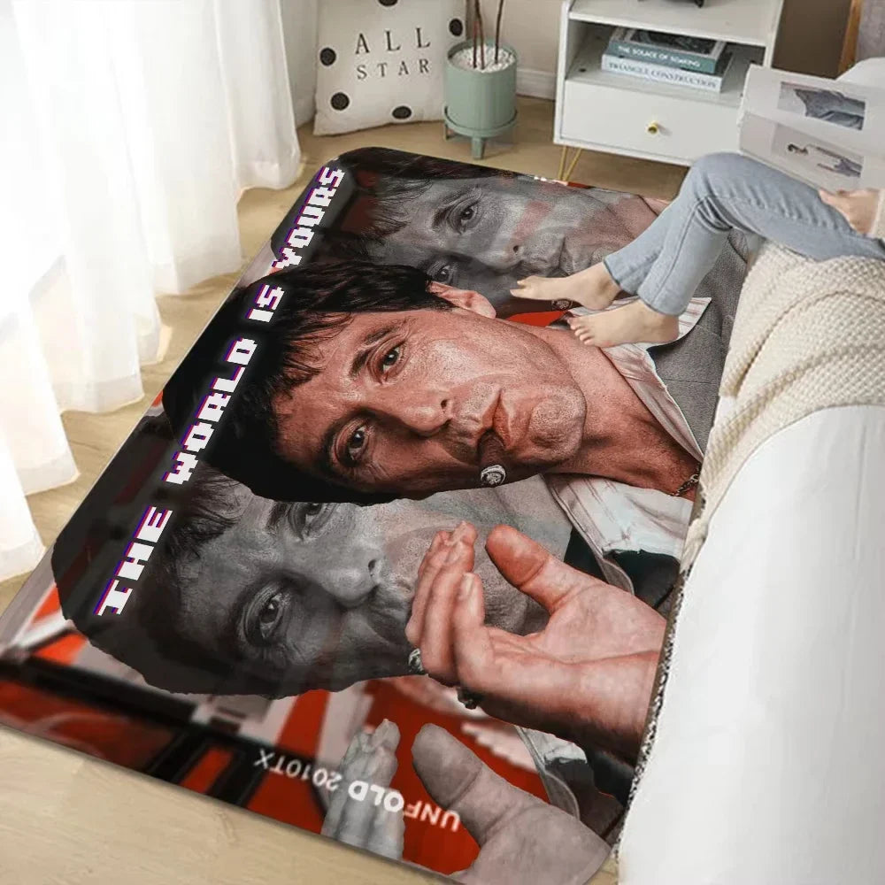 Scarface Design Polyester Area Rug for Living Room