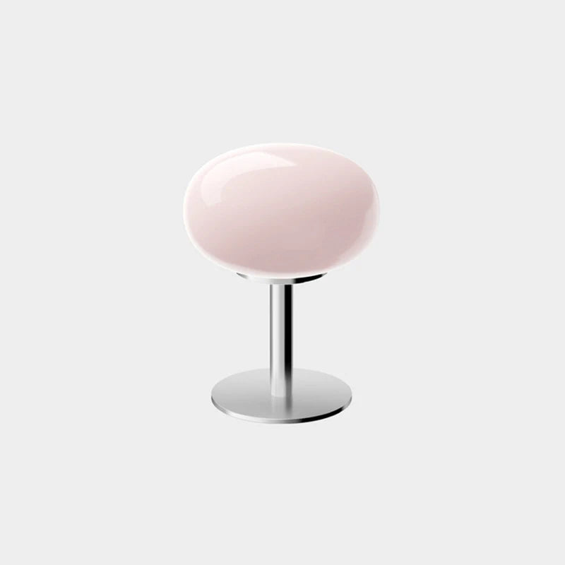 Macaron Glass Table Lamp Silver Iron for Bedroom Decor