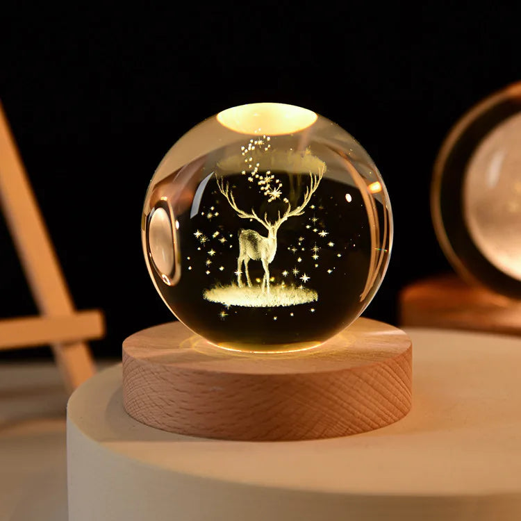 Crystal Ball Night Light Glass Sphere Birthday Gift