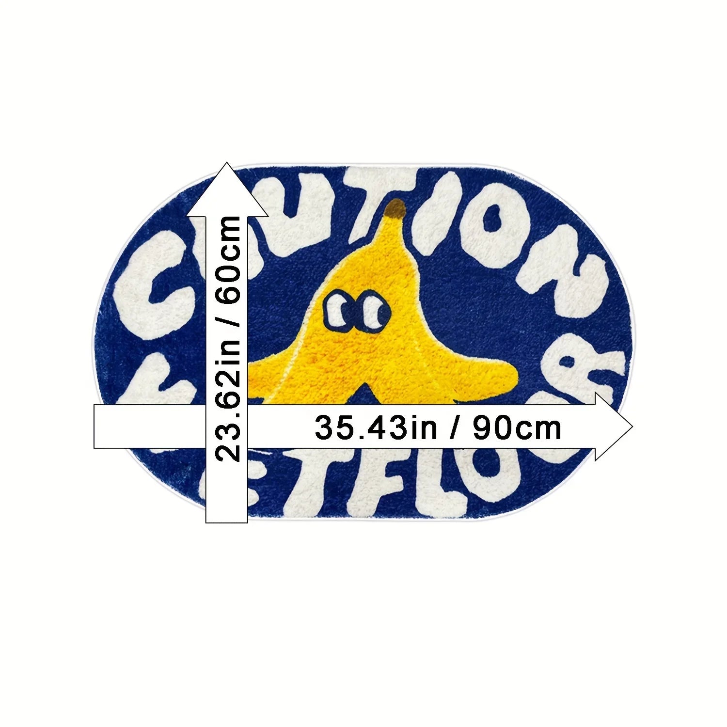 VIKAMA Blue Polyester Bathroom Absorbent Doormat
