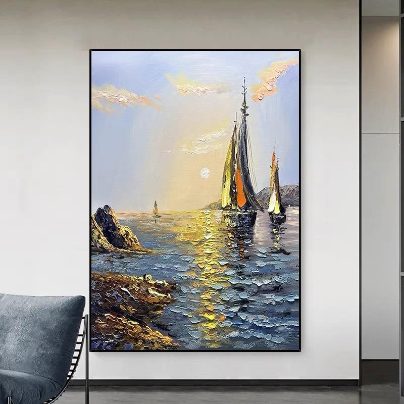 Handmade Oil Painting Landscape Canvas Art for Home Decor
