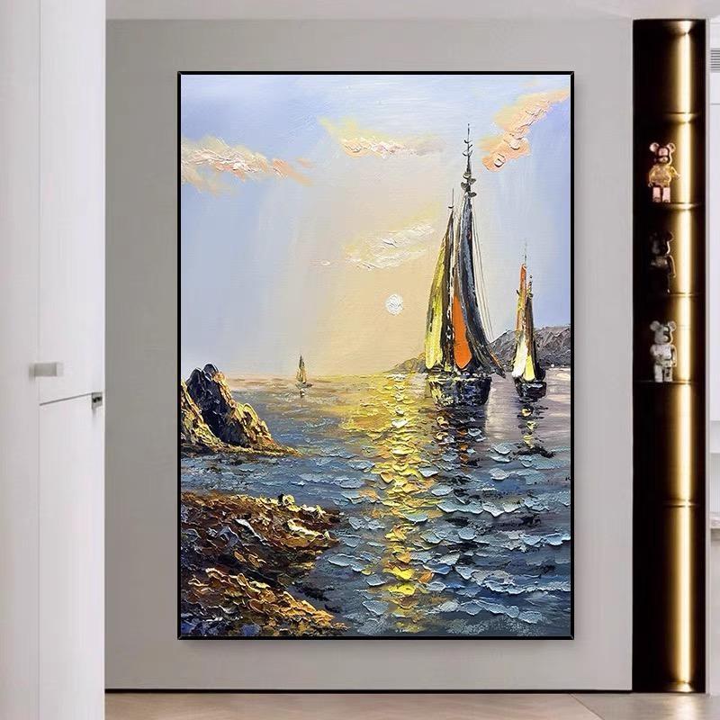 Handmade Oil Painting Landscape Canvas Art for Home Decor