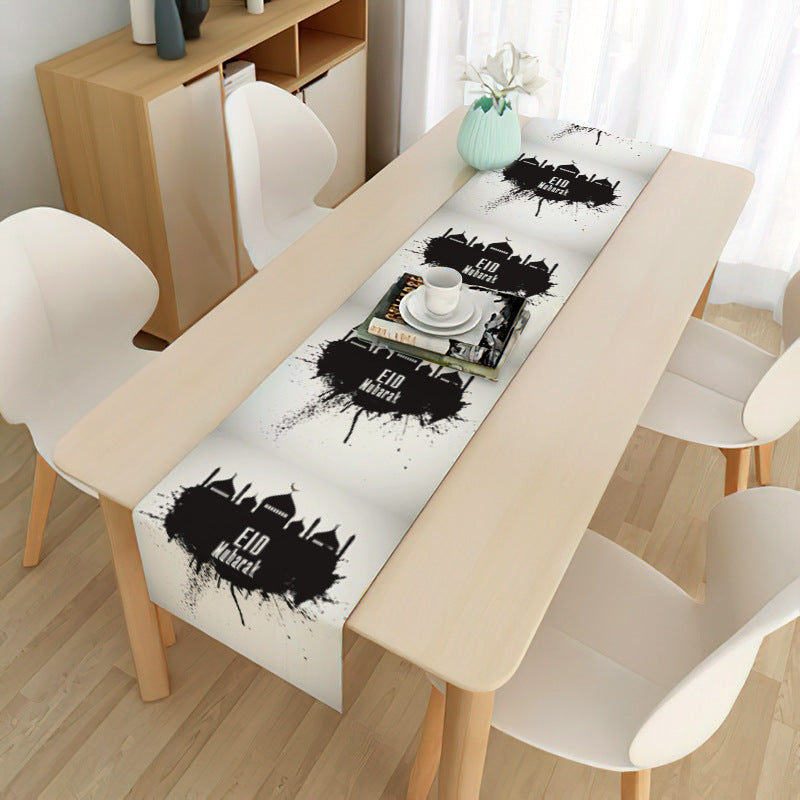 Linen Tablecloth 33x180cm with Stylish Print Design