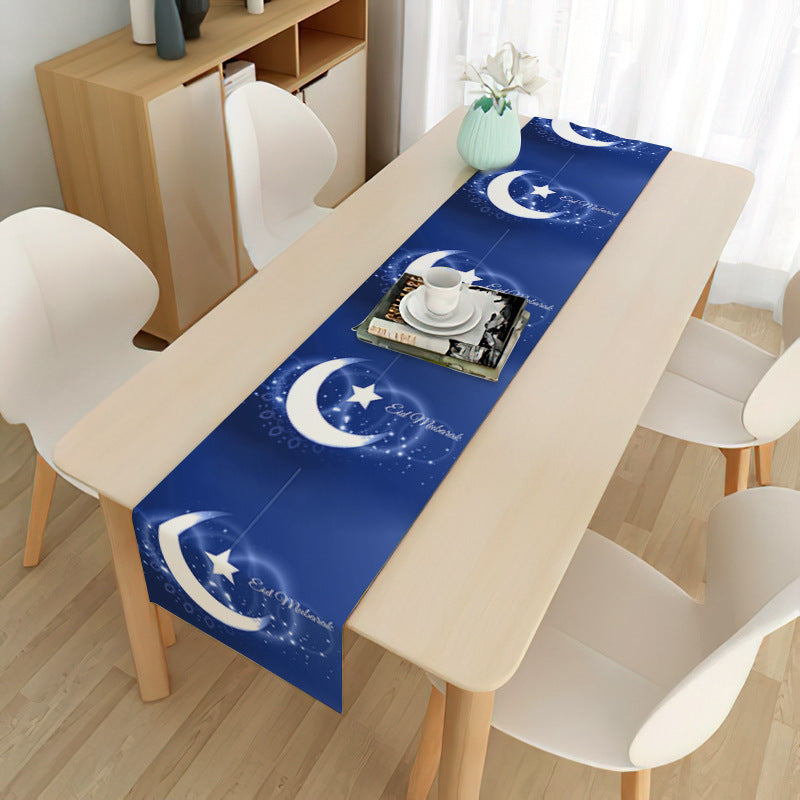 Linen Tablecloth 33x180cm with Stylish Print Design