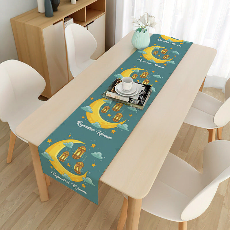 Linen Tablecloth 33x180cm with Stylish Print Design