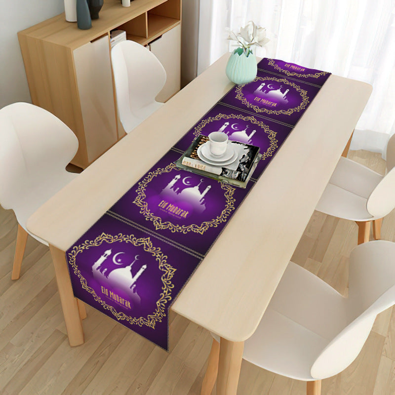 Linen Tablecloth 33x180cm with Stylish Print Design