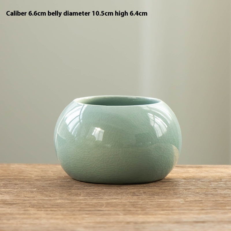 Ge Kiln Canakin Tea From June Snow Bonsai Flower Pot Ceramic