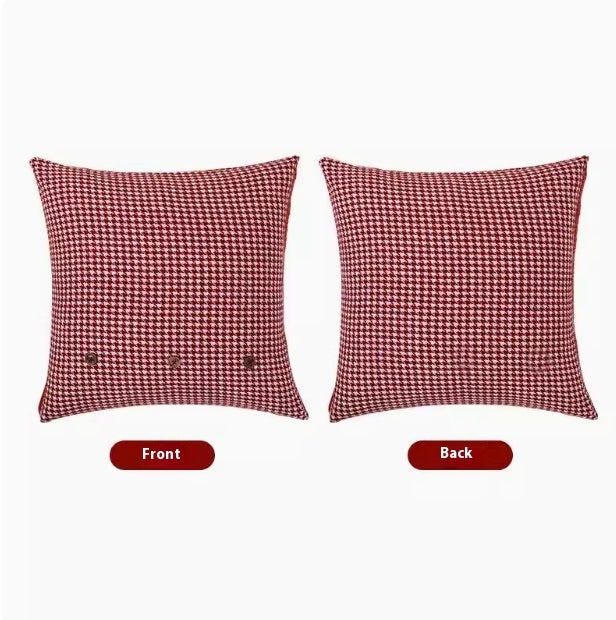 Red Plush Living Room Sofa Cushion for New Year