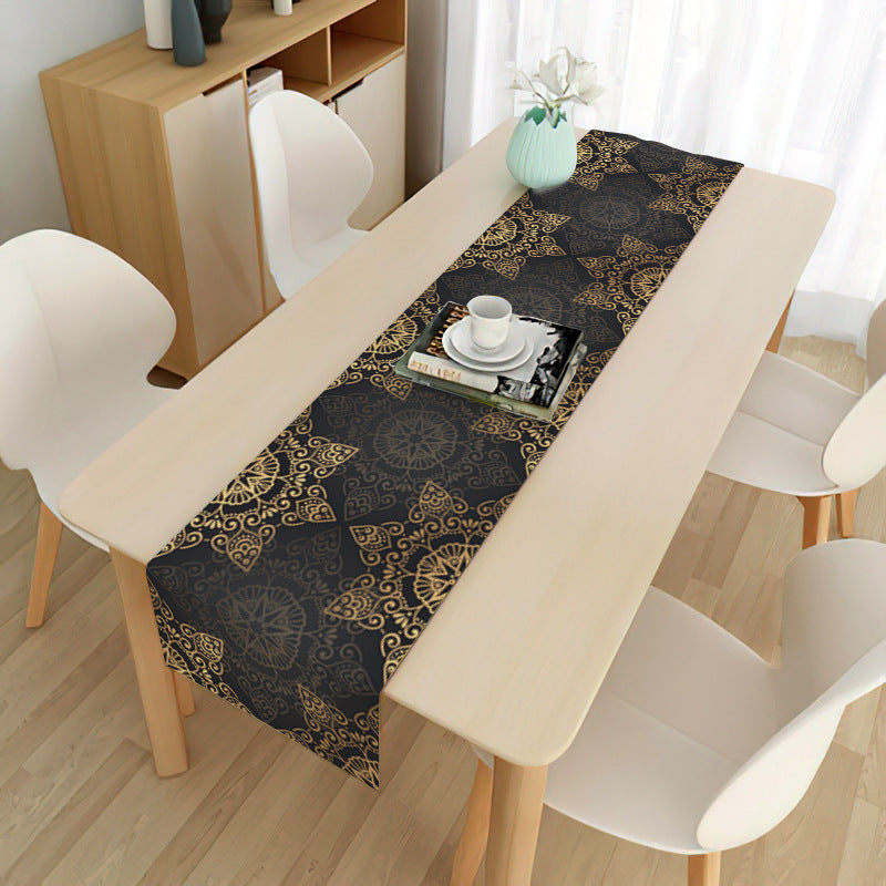 Linen Tablecloth 33x180cm with Stylish Print Design