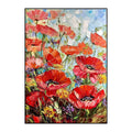 Red Flowers Hand Painted Canvas Art for Living Room