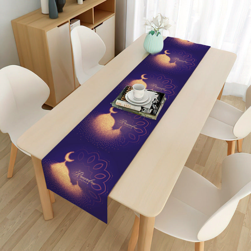 Linen Tablecloth 33x180cm with Stylish Print Design